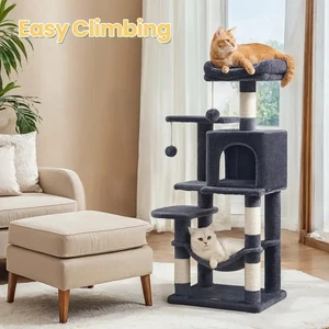 Multi-Level Cat Tree Tower with Scratching Posts and Hammock - Picture 1 of 6