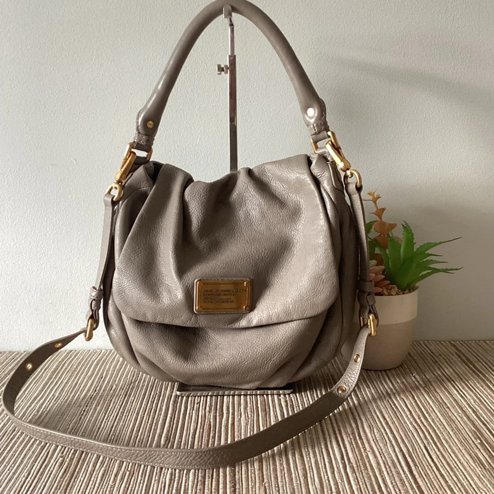 Marc By Marc Jacobs Grey Leather Pebbled Shoulder Bag Satchel Purse - Image 1 of 4