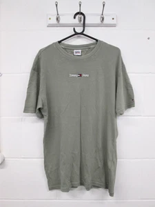 Tommy Hilfiger Sage Green Linear Logo Short Sleeve T-Shirt Men's Size L BNWT - Picture 1 of 5