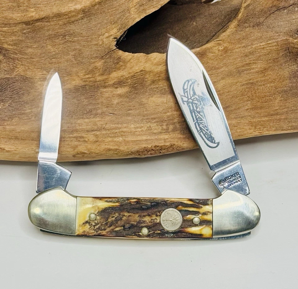 Boker Solingen, Germany Stag Canoe Knife . Good condition. - Image 1 of 4