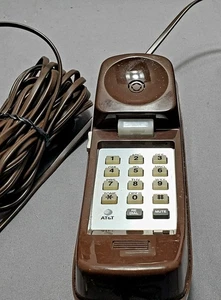 WOW RETRO. Teléfono residencial vintage "AT&T TRIMLINE 210 CON CABLE". Marrón con CABLES LARGOS - Imagen 1 de 12
