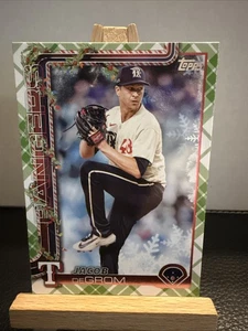 JACOB DEGROM 2025 Topps Holiday Green Plaid #H196 Rangers MLB  ID:150324 - Picture 1 of 2