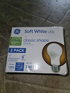 GE SOFT WHITE LED 75 Watt Replacement Uses 9 Watts 1060 Lumen - Picture 1 of 1