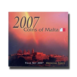 Juego de monedas decimales Malta 2007 brillante cobre níquel sin circular - Imagen 1 de 2