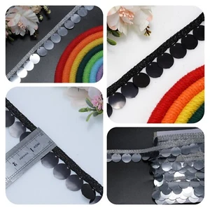 Embellecimiento y decoración de color metálico con borde de secuencia de encaje 9 yardas - Imagen 1 de 9