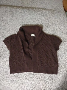 XL Cato Crochet Cubrir Blusa Chaleco Marrón - Imagen 1 de 12