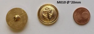 10 x Goldfarbener Ösenknöpfe mit Anker Motiv Ø 20mm - Bild 1 von 1