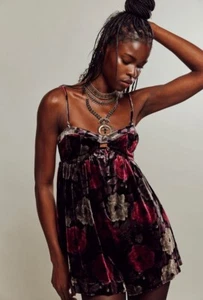 Free People Luna Velvet Romper - Picture 1 of 10