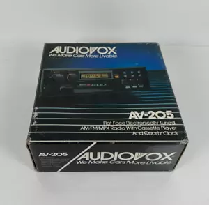 NOS Audiovox AV-205 Flat Face AM/FM/MPX Radio w/ Cassette Player + Mounting Kit! - Picture 1 of 6