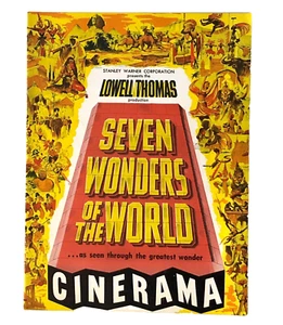 Programa de recuerdos 1956 Seven Wonders of the World Cine Cinerama Oyster Bay LI de colección - Imagen 1 de 6