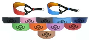 Padded Suede Backing Italian Greyhound Whippet Leather Dog Collar Martingale D21 - Picture 1 of 12