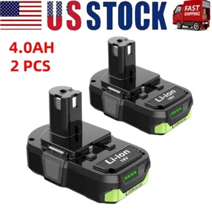 2 PACK 4.0Ah 18V for RYOBI ONE+ Lithium-Ion Battery 18V P103 P104 P105 P107 P108 - Picture 1 of 6