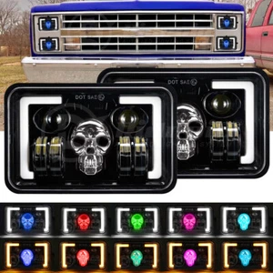 Par de faros LED RGB 4x6" luz alta/lo para Chevrolet S10 1995-1997 C10 1981-1987 - Imagen 1 de 18