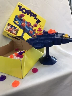 Pressman Topple 92 Family Board Game Vintage 1990s Balance Stacking - Image 1 of 4