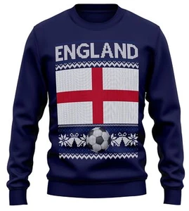 England Flag Ugly Christmas Sweatshirt Football World Xmas Gifts For Him Her ... - Picture 1 of 14