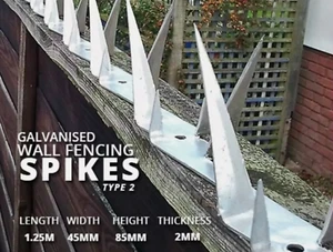 5 Piezas Galvanizado Anti-Escalada Pared Cercado Picos Tipo 2 Seguridad Envío Express - Imagen 1 de 7