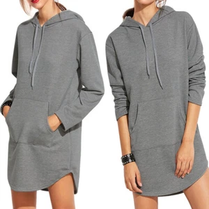 Womens Sweatshirts Long Sleeve Pullover T-shirt Pockets Casual Loose Blouse Tops - Picture 1 of 11