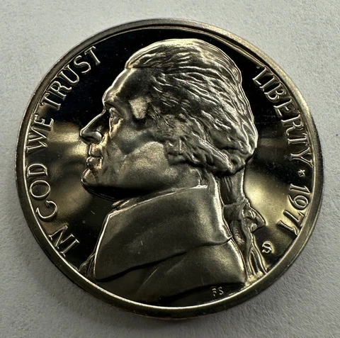 1971-S Jefferson Nickel Proof 5cent Coin from US Mint Proof Set Cover
