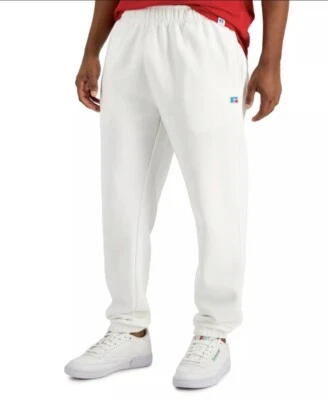 Calça de lã masculina elástica Russell Athletic nova com etiquetas branca-XL - Imagem 1 de 4