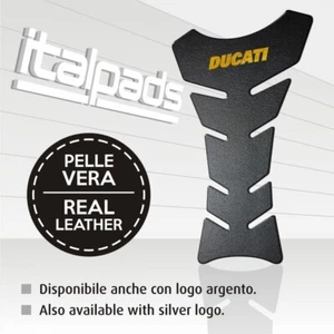 Black genuine leather tank pad mod. "Classic gold" for DUCATI - Picture 1 of 1