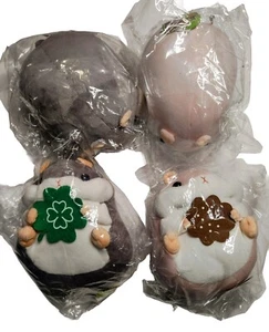 New Shinjidai Ultra soft Scooshin Hamster Kawaii Plush 7.5" Gray & Pink Lot 4 - Picture 1 of 6