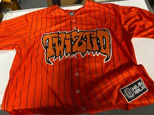 RARE 2XL TWIZTID BASEBALL JERSEY  MNE  SIZE 2XLARGE ORANGE PINSTIRPE NEW - Picture 1 of 6