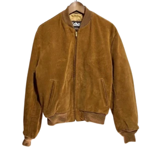 Schott Vintage 80s Suede Leather Blouson Camel Brown Men's Size 42 USA Made - Picture 1 of 5