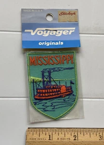 NIP Vintage Mississippi River Boat Riverboat Cruise Embroidered Voyager Patch - Picture 1 of 3