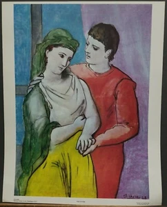 Pablo Picasso Vintage Print "The Lovers" 16"×13" 1960's Penn Prints, NY - Picture 1 of 5