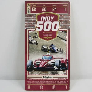 2024 Indy 500 Souvenir Event Wooden Ticket IMS 108TH Running New - Picture 1 of 8