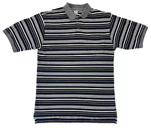 Camisa Polo Arnold Palmer DE COLECCIÓN Adulto Mediana Azul Verde Rayas Golfista Hombres - Imagen 1 de 6