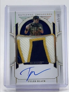 TYLER BLACK 2024 NATIONAL TREASURES PATCH HOLO GOLD AUTO /10 Q5099 - Picture 1 of 2