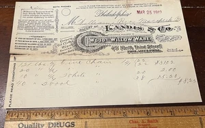LANDIS & CO, WOOD WILLOW  WARE, 1912 Billhead, PHILADELPHIA - Picture 1 of 4