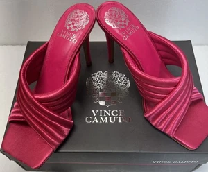 Vince Camuto VC-Sarendie 8M Satin Fuchsia High Heel Sandals HOCO Prom - Picture 1 of 12