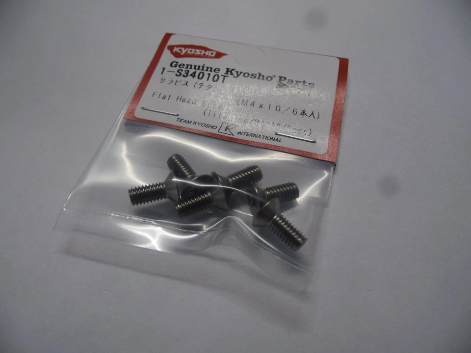 KYOSHO 1-S34010T Titanium Flat Head Screw M4x10 ( x6 - Photo 1/1
