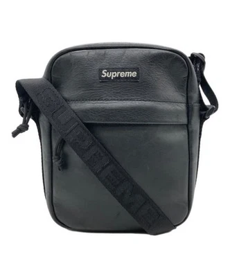 Bolso de hombro SUPREME de cuero negro Foto 1 de 4