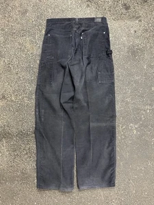 Vintage Levis Silvertab Loose Corduroy Pants Dark Grey Baggy Cargo 33x33 Y2K - Picture 1 of 8