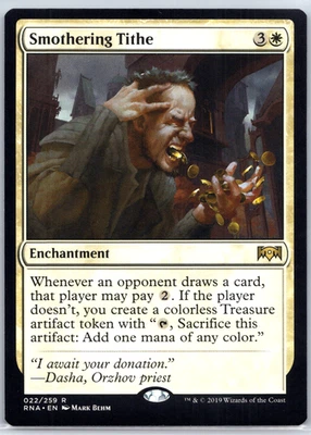 MTG Smothering Tithe #22 Ravnica Allegiance Regular Rare Magic Card TCG CCG NM - Image 1 of 2