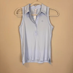 Lululemon Tennis/Golf Light Blue Collared Sleeveless Polo Top Size 4 - Picture 1 of 7