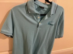 Rare Light Teal Navy Lacoste Men's Polo Shirt with Large Crocodile Logo 7 Md - Picture 1 of 3