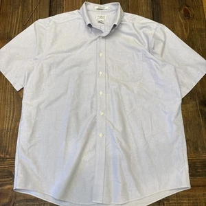 LL Bean Short Sleeve Button Down Shirt, Large, 17-Reg, Wrinkle Free Traditional - Picture 1 of 6