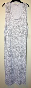Lands End Übergröße 2X kühlendes langes Nachthemd grau Batik ärmellos Damen - Bild 1 von 5