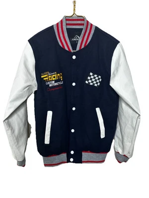 Jordache Jacket coat VTG Look Racing 2 Tone Varsity  Unisex Red & Blue Youth 16 - Image 1 of 4