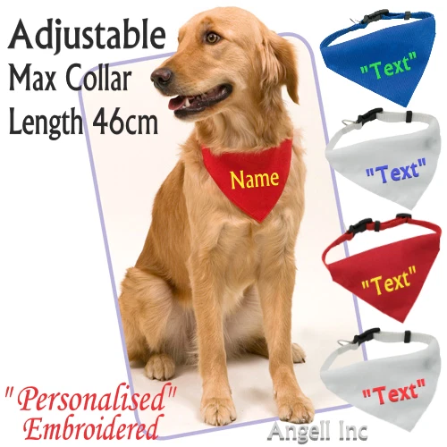 Personalised Dog Bandana Bib Collar Adjustable Neck Collar Lead Dog Gift Scarf  - Image 1 of 1