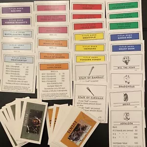 Monopoly Lord of The Ring Replacement CARDS Trilogy Edition Title Deeds 2003 - Picture 1 of 2