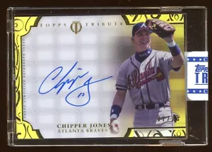 2015 TRIBUTE CHIPPER JONES AUTO #D 02/25 GOLD REFRACTOR AUTOGRAPH MINT BEAUTIFUL - Picture 1 of 1