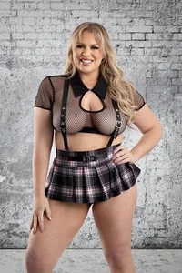 Fantasy Lingerie Play Queen Skipping Class 4pc School Girl Costume Set - Picture 1 of 3