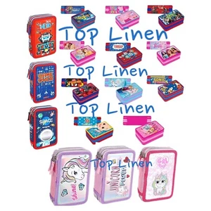 Kinder Figur Federmäppchen 3-lagig mehrere Fächer Hand Reißverschluss Federtasche - Bild 1 von 47