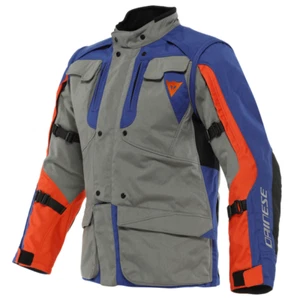 Dainese Alligator Charcoal-Gray Blue Flame-Orange Men's Jacket Size 54 Moto - Picture 1 of 2