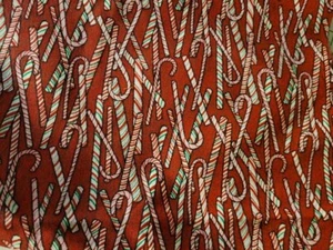 Cotton Fabric Candy Canes on Red. Pre-cut at 1yd 19" x 44". - Picture 1 of 1